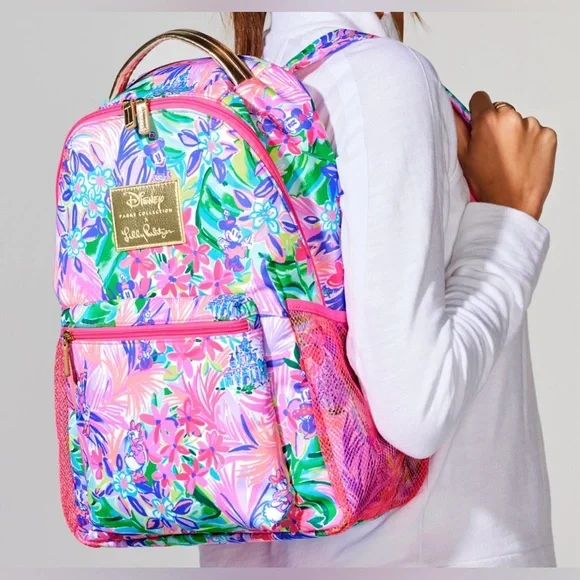 Disney Lilly Pulitzer Bag  Lilly Loves Disney Minnie And Daisy Backpack New - Picture 2 of 3
